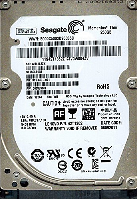 Жесткий диск для ноутбука SEAGATE ST250LT003 250Гб #1 – фото