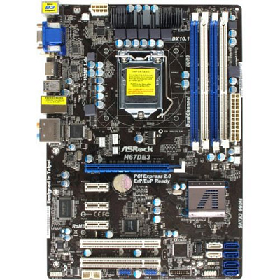 Материнская плата ASROCK H67DE3 – фото