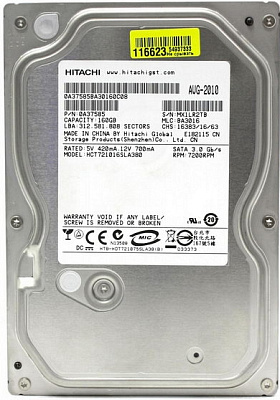 Жесткий диск HITACHI HCT721016SLA380 160Гб #1 – фото