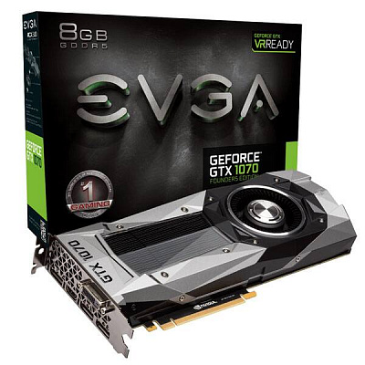 Видеокарта EVGA GEFORCE GTX1070 FOUNDERS EDITION 8Гб – фото