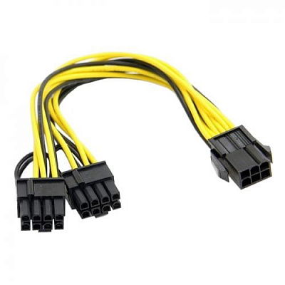 Переходник питания видеокарты 6pin - 2x(6pin+2pin)  – фото