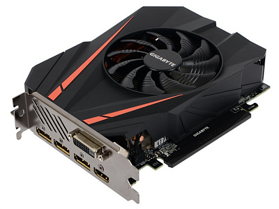 Видеокарта GIGABYTE GEFORCE GTX1080 MINI ITX 8Гб – фото