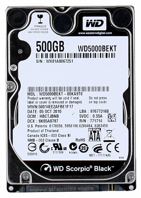 Жесткий диск для ноутбука WD WD5000BEKT 500Гб – фото