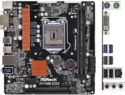 Материнская плата ASROCK H110M-DGS R3.0 (Новая) – фото