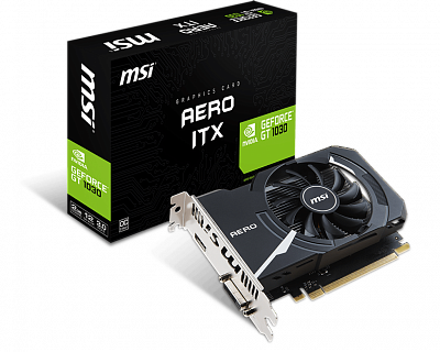 Видеокарта MSI GEFORCE GT1030 AERO ITX OC 2Гб (Новая) – фото