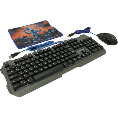 Игровой набор клавиатура + мышь + коврик DEFENDER KILLING STORM MKP-013 RU (Новый) – фото