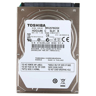 Жесткий диск для ноутбука TOSHIBA MK2576GSX 250Гб – фото