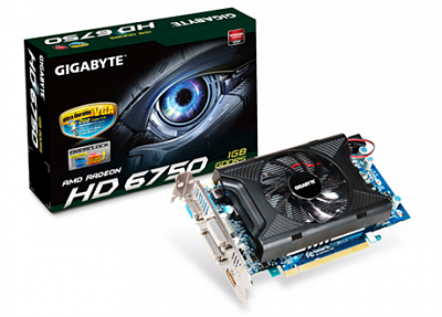 Видеокарта GIGABYTE RADEON HD6750 1Гб  – фото