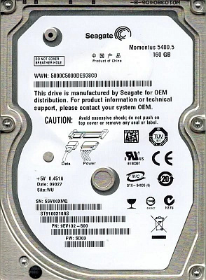 Жесткий диск для ноутбука SEAGATE ST9160310AS 160Гб #2 – фото