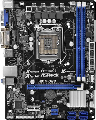 Материнская плата ASROCK H61M-DGS – фото