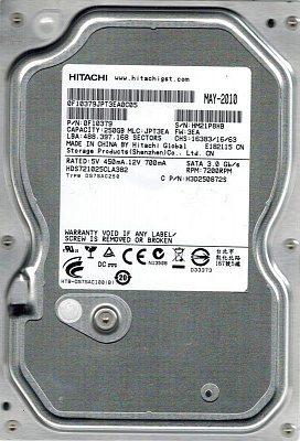 Жесткий диск HITACHI HDS721025CLA382 250Гб #3 – фото