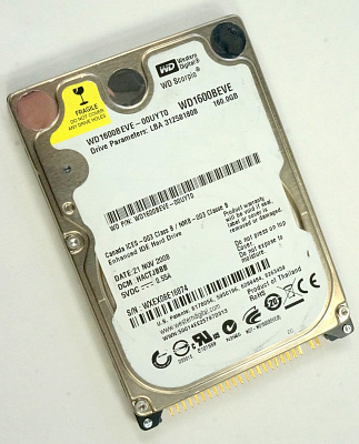 Жесткий диск для ноутбука WD WD1600BEVE 160Гб – фото