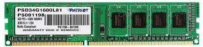 Оперативная память PATRIOT PSD34G1600L81 DDR3L 4Гб (Новая) – фото