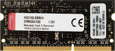 Оперативная память SO-DIMM KINGSTON HX316LS9IB/4 DDR3L 4Гб – фото