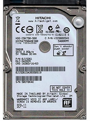 Жесткий диск для ноутбука HITACHI HCC547550A9E380 500Гб #2 – фото