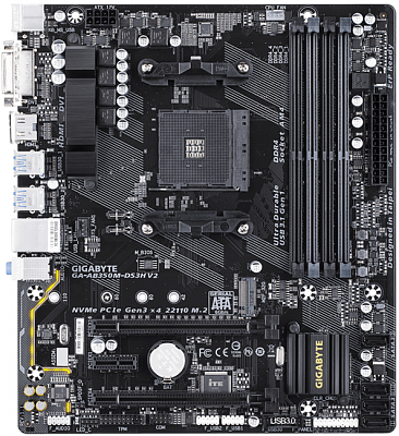 Материнская плата GIGABYTE GA-AB350M-DS3H V2 (Новая) – фото