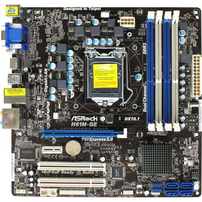 Материнская плата ASROCK H61M-GE – фото
