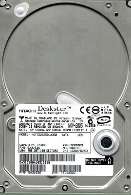 Жесткий диск HITACHI HDT722525DLA380 250Гб #3 – фото