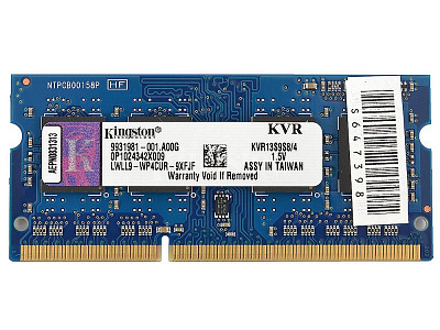 Оперативная память SO-DIMM KINGSTON KVR13S9S8/4 DDR3 4Гб (Новая) – фото