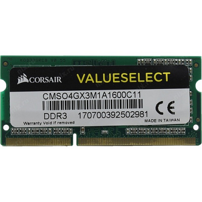 Оперативная память SO-DIMM CORSAIR CMSO4GX3M1A1600C11 DDR3 4Гб – фото