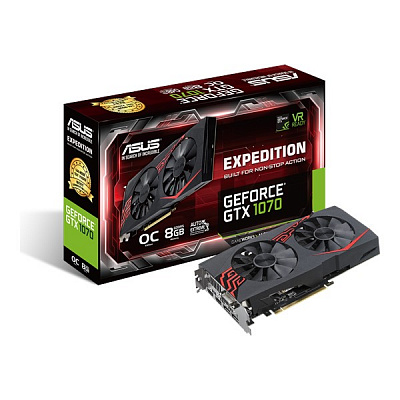 Видеокарта ASUS GEFORCE GTX1070 EXPEDITION OC 8Гб – фото
