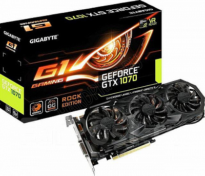 Видеокарта GIGABYTE GEFORCE GTX1070 G1 ROCK 8Гб – фото