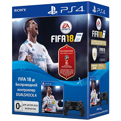 Геймпад DUALSHOCK 4 + FIFA 18 (Новый) – фото